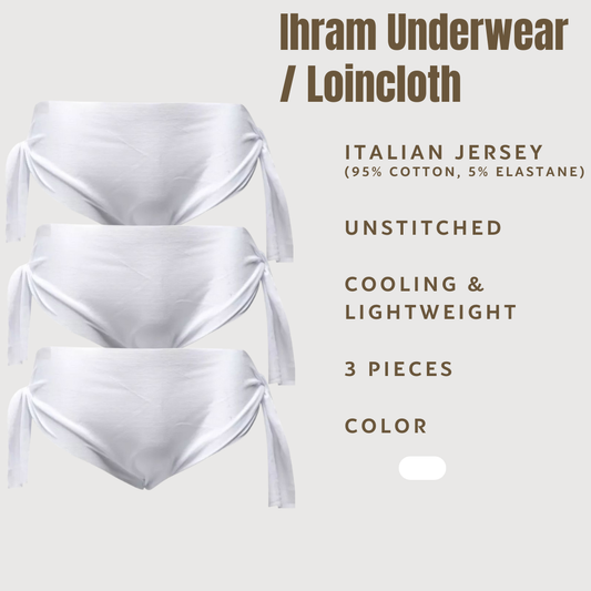 IHRAM Underwear / Loincloth (Men) · Unstitched · 3‑Piece Pack